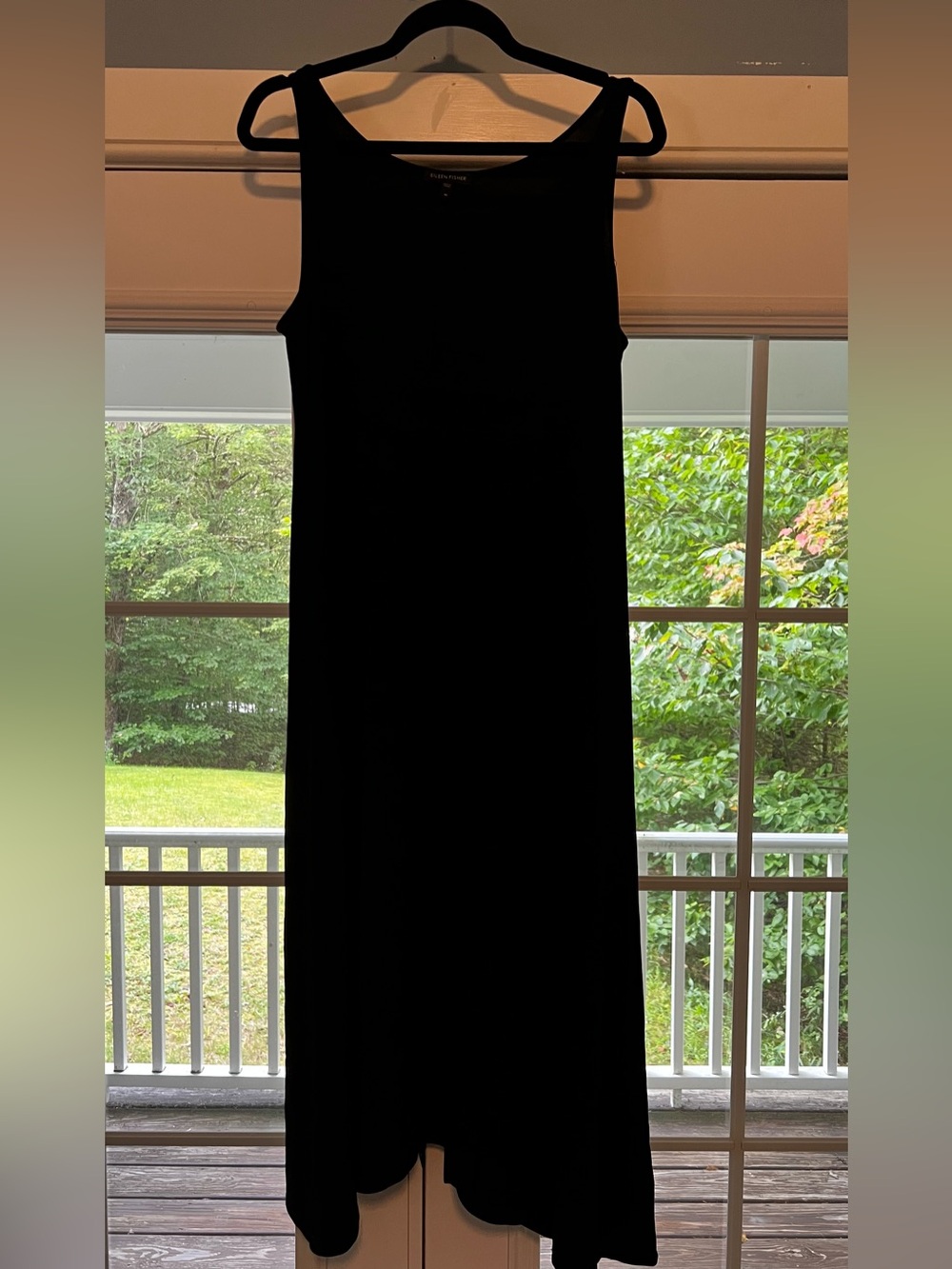 Eileen Fisher Silk Black Sleeveless Maxi Dress (Size Medium)